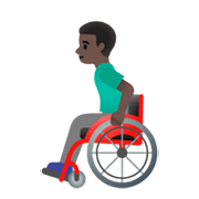 👨🏿‍🦽 Emoji Mann in manuellem Rollstuhl: dunkle Hautfarbe Google Android 11.0 December 2020 Feature Drop.