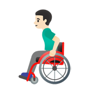 👨🏻‍🦽 Emoji Mann in manuellem Rollstuhl: helle Hautfarbe Google Android 11.0 December 2020 Feature Drop.