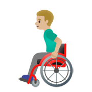 👨🏼‍🦽 Emoji Mann in manuellem Rollstuhl: mittelhelle Hautfarbe Google Android 11.0 December 2020 Feature Drop.