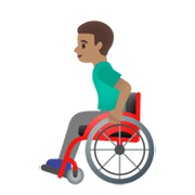 👨🏽‍🦽 Emoji Homem Em Cadeira De Rodas Manual: Pele Morena na Google Android 11.0 December 2020 Feature Drop.