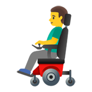 👨‍🦼 Emoji Mann in elektrischem Rollstuhl Google Android 11.0 December 2020 Feature Drop.