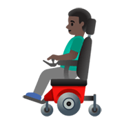👨🏿‍🦼 Emoji Homem Em Cadeira De Rodas Motorizada: Pele Escura na Google Android 11.0 December 2020 Feature Drop.