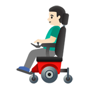 👨🏻‍🦼 Emoji Mann in elektrischem Rollstuhl: helle Hautfarbe Google Android 11.0 December 2020 Feature Drop.