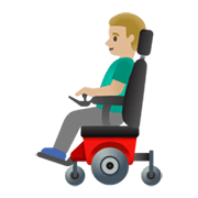 👨🏼‍🦼 Emoji Mann in elektrischem Rollstuhl: mittelhelle Hautfarbe Google Android 11.0 December 2020 Feature Drop.