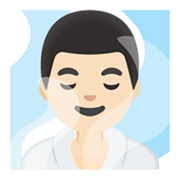 🧖🏻‍♂️ Emoji Hombre En Una Sauna: Tono De Piel Claro en Google Android 11.0 December 2020 Feature Drop.