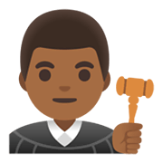 Emoji 👨🏾‍⚖️ Giudice Uomo: Carnagione Abbastanza Scura su Google Android 11.0 December 2020 Feature Drop.