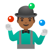 🤹🏾‍♂️ Emoji Homem Malabarista: Pele Morena Escura na Google Android 11.0 December 2020 Feature Drop.