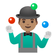 🤹🏽‍♂️ Emoji Hombre Haciendo Malabares: Tono De Piel Medio en Google Android 11.0 December 2020 Feature Drop.
