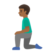 🧎🏾‍♂️ Emoji Hombre De Rodillas: Tono De Piel Oscuro Medio en Google Android 11.0 December 2020 Feature Drop.