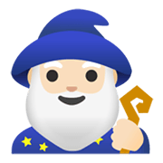 🧙🏻‍♂️ Emoji Homem Mago: Pele Clara na Google Android 11.0 December 2020 Feature Drop.