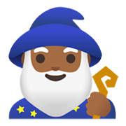 🧙🏾‍♂️ Emoji Homem Mago: Pele Morena Escura na Google Android 11.0 December 2020 Feature Drop.