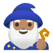Emoji 🧙🏽‍♂️ Mago Uomo: Carnagione Olivastra su Google Android 11.0 December 2020 Feature Drop.