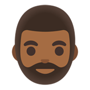 Émoji 🧔🏾‍♂️ Homme Barbu Peau Mate sur Google Android 11.0 December 2020 Feature Drop.