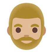 🧔🏼‍♂️ Emoji Hombre Con Barba Tono De Piel Claro Medio en Google Android 11.0 December 2020 Feature Drop.