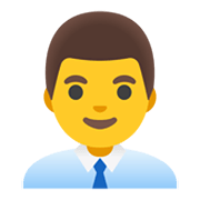 Emoji 👨‍💼 Impiegato su Google Android 11.0 December 2020 Feature Drop.