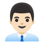 Emoji 👨🏻‍💼 Impiegato: Carnagione Chiara su Google Android 11.0 December 2020 Feature Drop.