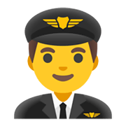 Émoji 👨‍✈️ Pilote Homme sur Google Android 11.0 December 2020 Feature Drop.
