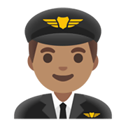 Émoji 👨🏽‍✈️ Pilote Homme : Peau Légèrement Mate sur Google Android 11.0 December 2020 Feature Drop.