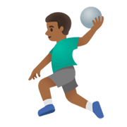 Émoji 🤾🏾‍♂️ Handballeur : Peau Mate sur Google Android 11.0 December 2020 Feature Drop.