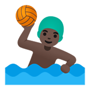🤽🏿‍♂️ Emoji Homem Jogando Polo Aquático: Pele Escura na Google Android 11.0 December 2020 Feature Drop.