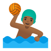 🤽🏾‍♂️ Emoji Hombre Jugando Al Waterpolo: Tono De Piel Oscuro Medio en Google Android 11.0 December 2020 Feature Drop.