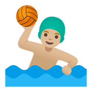 Emoji 🤽🏼‍♂️ Pallanuotista Uomo: Carnagione Abbastanza Chiara su Google Android 11.0 December 2020 Feature Drop.