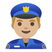 👮🏼‍♂️ Emoji Polizist: mittelhelle Hautfarbe Google Android 11.0 December 2020 Feature Drop.