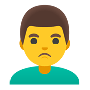 Emoji 🙎‍♂️ Uomo Imbronciato su Google Android 11.0 December 2020 Feature Drop.
