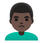 🙎🏿‍♂️ Emoji Hombre Haciendo Pucheros: Tono De Piel Oscuro en Google Android 11.0 December 2020 Feature Drop.