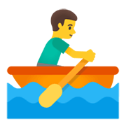 Emoji 🚣‍♂️ Uomo In Barca A Remi su Google Android 11.0 December 2020 Feature Drop.