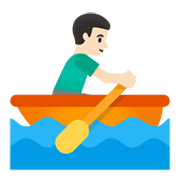 🚣🏻‍♂️ Emoji Mann im Ruderboot: helle Hautfarbe Google Android 11.0 December 2020 Feature Drop.