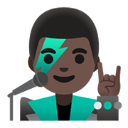👨🏿‍🎤 Emoji Sänger: dunkle Hautfarbe Google Android 11.0 December 2020 Feature Drop.