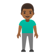 🧍🏾‍♂️ Emoji Homem Em Pé: Pele Morena Escura na Google Android 11.0 December 2020 Feature Drop.