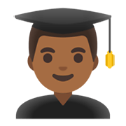 👨🏾‍🎓 Emoji Estudante: Pele Morena Escura na Google Android 11.0 December 2020 Feature Drop.