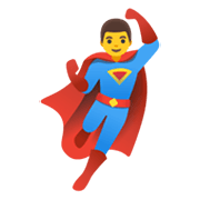 Emoji 🦸‍♂️ Supereroe Uomo su Google Android 11.0 December 2020 Feature Drop.