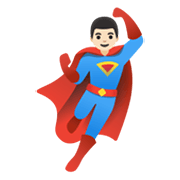 Émoji 🦸🏻‍♂️ Super-héros Homme : Peau Claire sur Google Android 11.0 December 2020 Feature Drop.