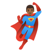 Emoji 🦸🏾‍♂️ Supereroe Uomo: Carnagione Abbastanza Scura su Google Android 11.0 December 2020 Feature Drop.
