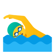Emoji 🏊‍♂️ Nuotatore su Google Android 11.0 December 2020 Feature Drop.