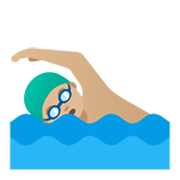 Emoji 🏊🏼‍♂️ Nuotatore: Carnagione Abbastanza Chiara su Google Android 11.0 December 2020 Feature Drop.