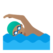 Emoji 🏊🏽‍♂️ Nuotatore: Carnagione Olivastra su Google Android 11.0 December 2020 Feature Drop.