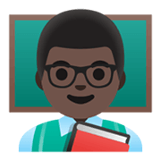 Emoji 👨🏿‍🏫 Professore: Carnagione Scura su Google Android 11.0 December 2020 Feature Drop.