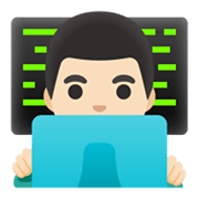 Emoji 👨🏻‍💻 Tecnologo: Carnagione Chiara su Google Android 11.0 December 2020 Feature Drop.