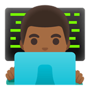 👨🏾‍💻 Emoji Tecnólogo: Pele Morena Escura na Google Android 11.0 December 2020 Feature Drop.
