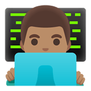 Emoji 👨🏽‍💻 Tecnologo: Carnagione Olivastra su Google Android 11.0 December 2020 Feature Drop.