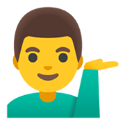 Emoji 💁‍♂️ Uomo Con Suggerimento su Google Android 11.0 December 2020 Feature Drop.