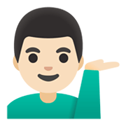 💁🏻‍♂️ Emoji Homem Com A Palma Virada Para Cima: Pele Clara na Google Android 11.0 December 2020 Feature Drop.