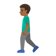 🚶🏾‍♂️ Emoji Hombre Caminando: Tono De Piel Oscuro Medio en Google Android 11.0 December 2020 Feature Drop.