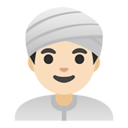 Emoji 👳🏻‍♂️ Uomo Con Turbante: Carnagione Chiara su Google Android 11.0 December 2020 Feature Drop.