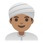 Émoji 👳🏽‍♂️ Homme En Turban : Peau Légèrement Mate sur Google Android 11.0 December 2020 Feature Drop.