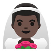 Emoji 👰🏿‍♂️ Sposo Con Velo: Carnagione Scura su Google Android 11.0 December 2020 Feature Drop.